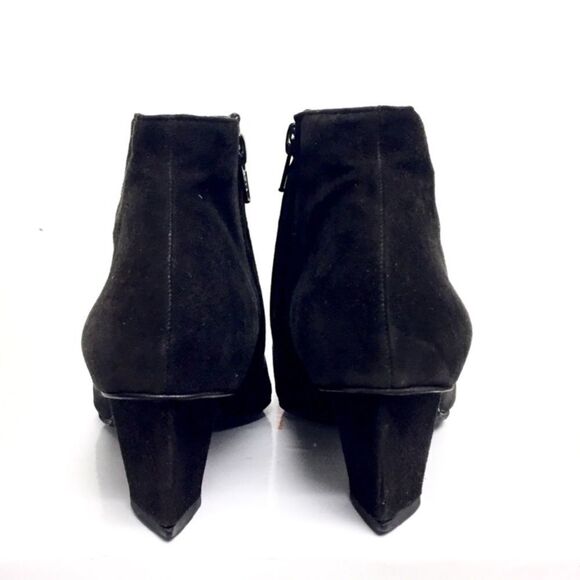 ROBERT CLERGERIE Paris Suede Ankle Boot Heel Black 6.5 - Picture 6 of 8